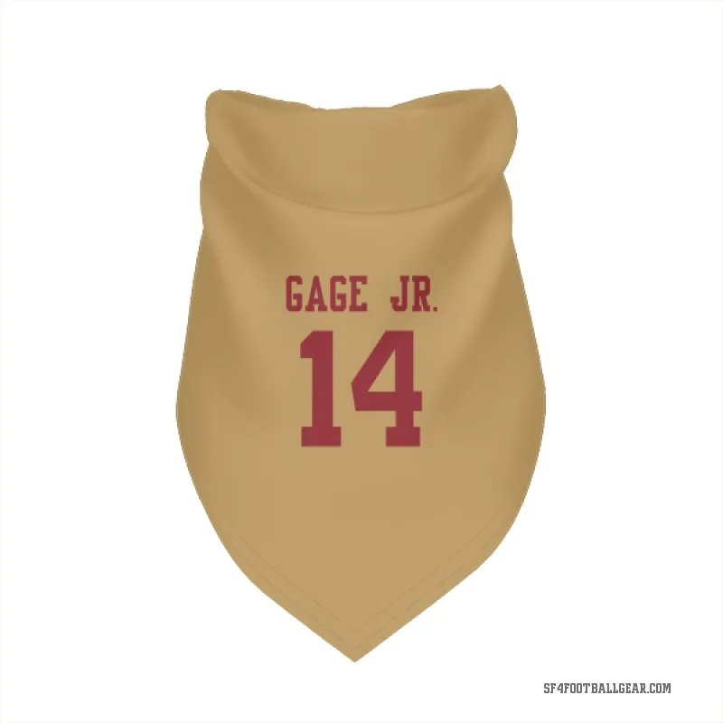 Russell Gage Jr.  Gold San Francisco 49ers  Cat & Dog Pet Bandana