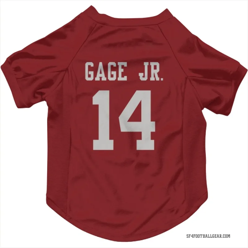 Russell Gage Jr.  Scarlet San Francisco 49ers  Cat & Dog Pet Jersey