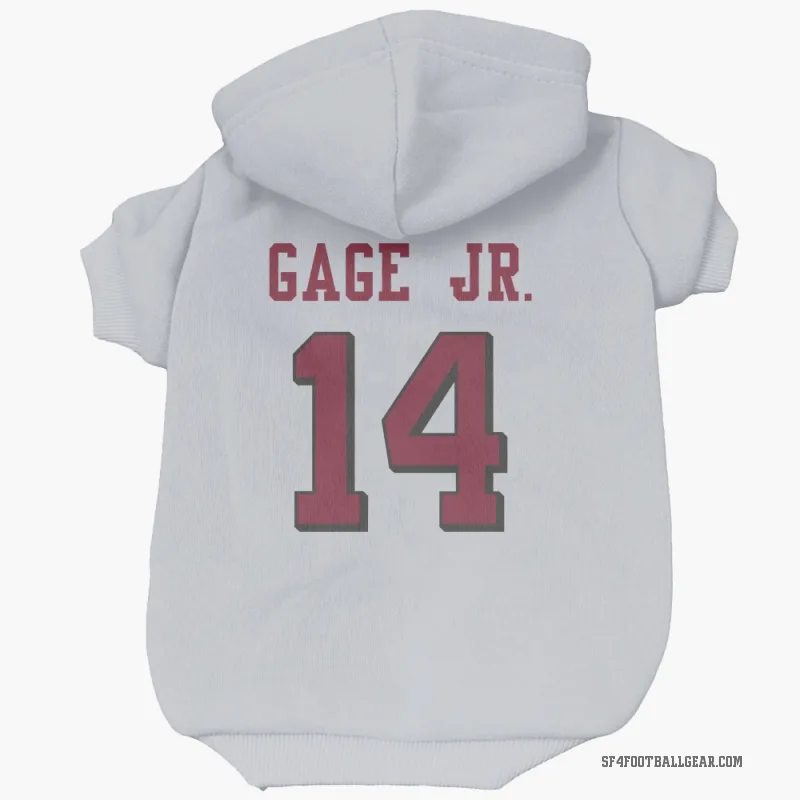 Russell Gage Jr.  White San Francisco 49ers  Rush Cat & Dog Pet Hoodie