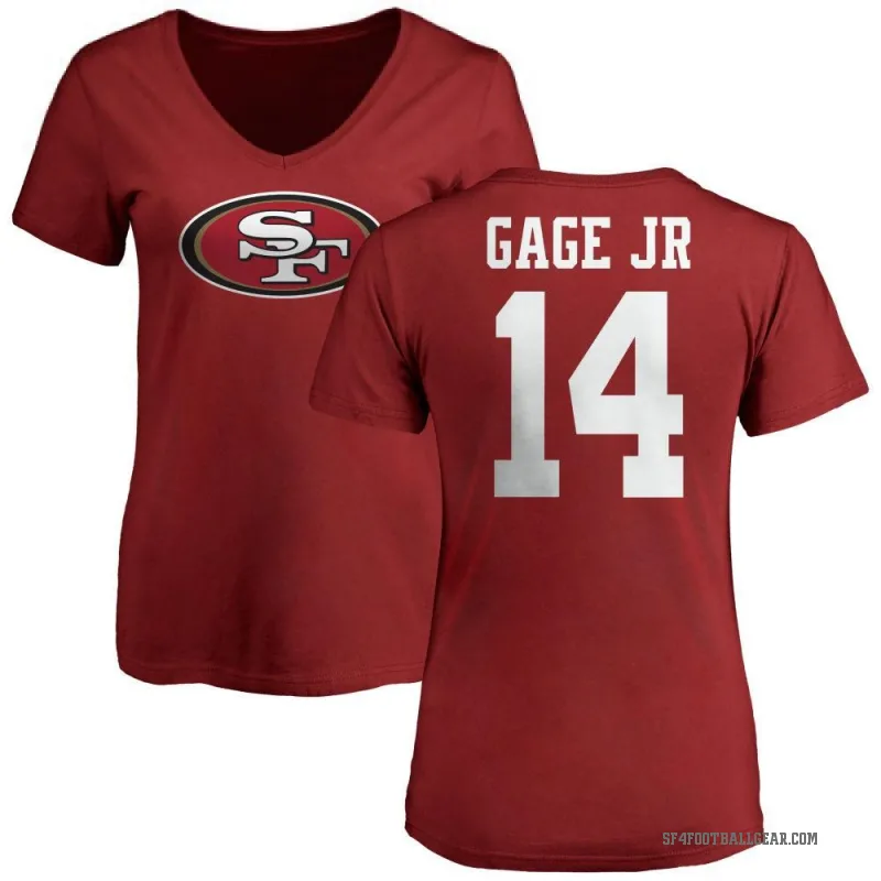 Russell Gage Jr. Women's Red San Francisco 49ers Logo Slim Fit T-Shirt -