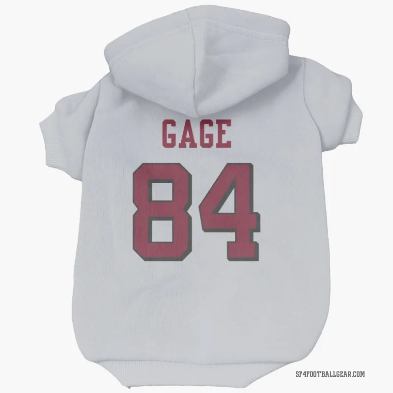 Russell Gage  White San Francisco 49ers  Rush Cat & Dog Pet Hoodie