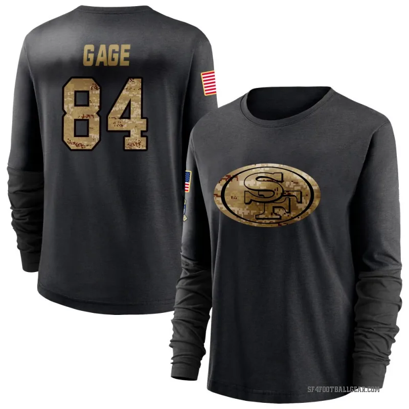 Russell Gage Women's Black San Francisco 49ers 2020 Salute To Service Sideline Performance Long Sleeve T-Shirt