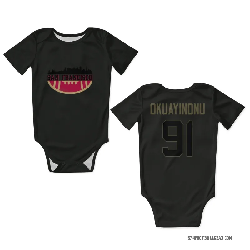 Sam Okuayinonu  Black San Francisco 49ers  Service Newborn & Infant Bodysuit
