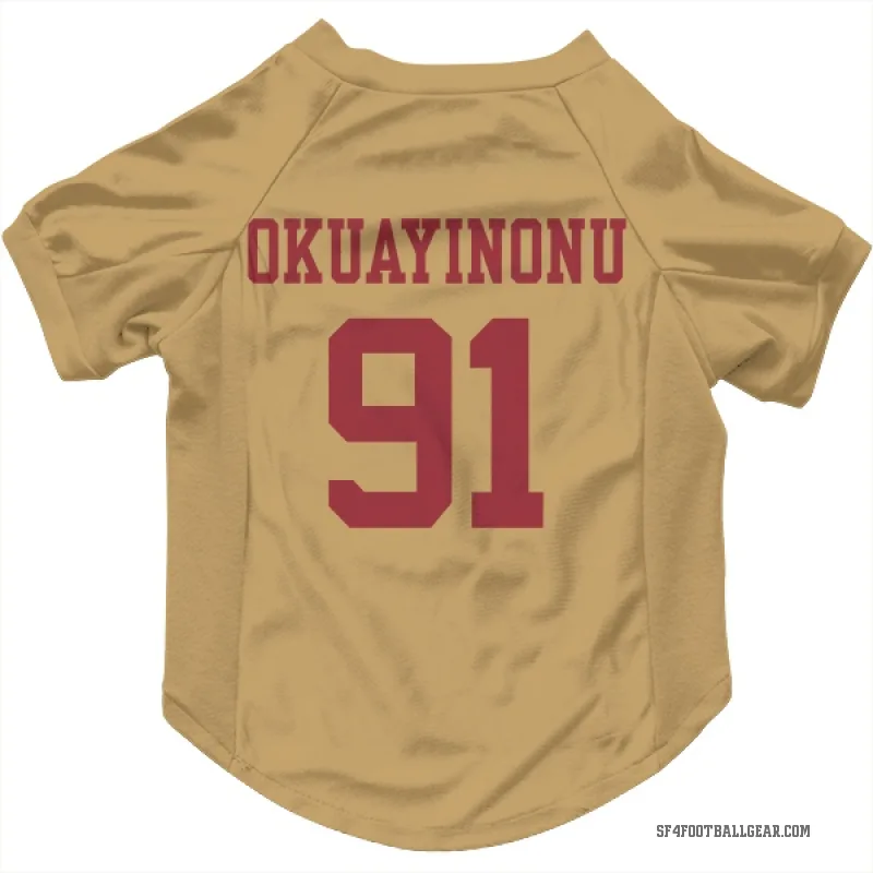 Sam Okuayinonu  Gold San Francisco 49ers  Cat & Dog Pet Jersey