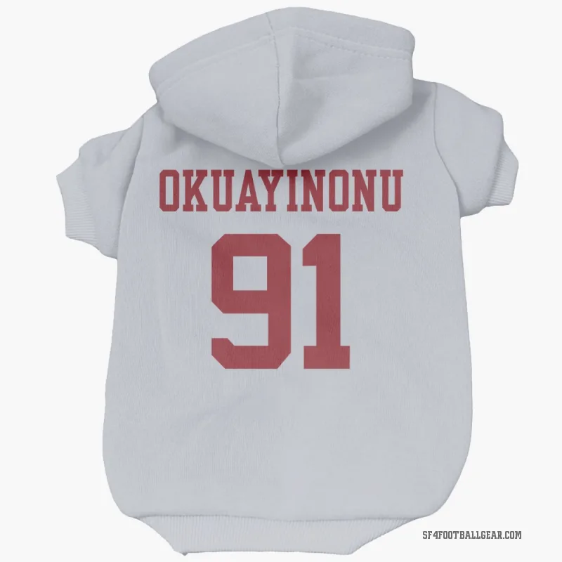 Sam Okuayinonu  White San Francisco 49ers  Cat & Dog Pet Hoodie
