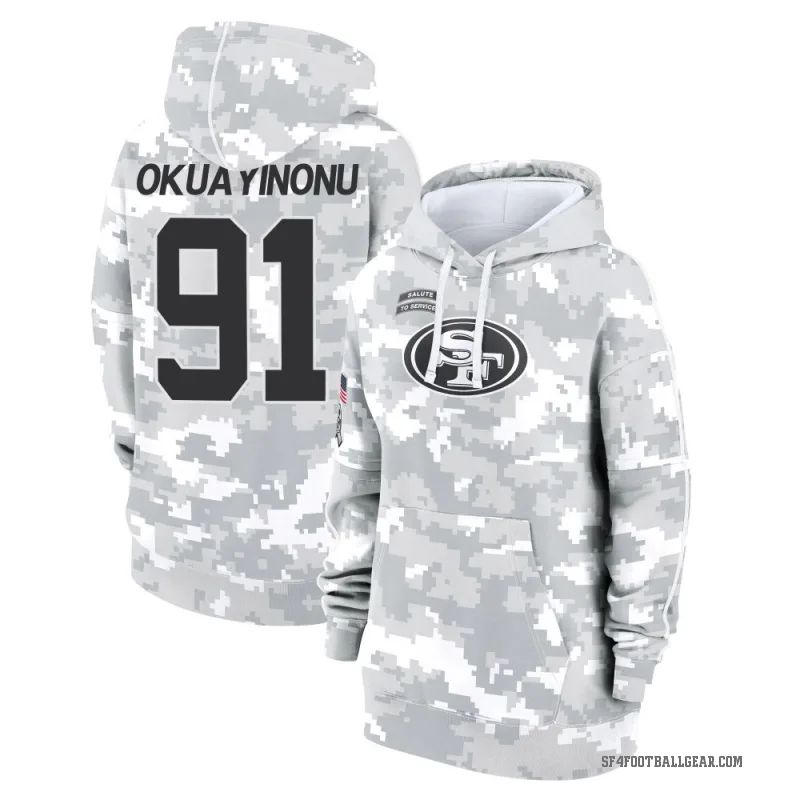 Sam Okuayinonu Women's Camo San Francisco 49ers Arctic 2024 Salute to Service Club Fleece Pullover Hoodie