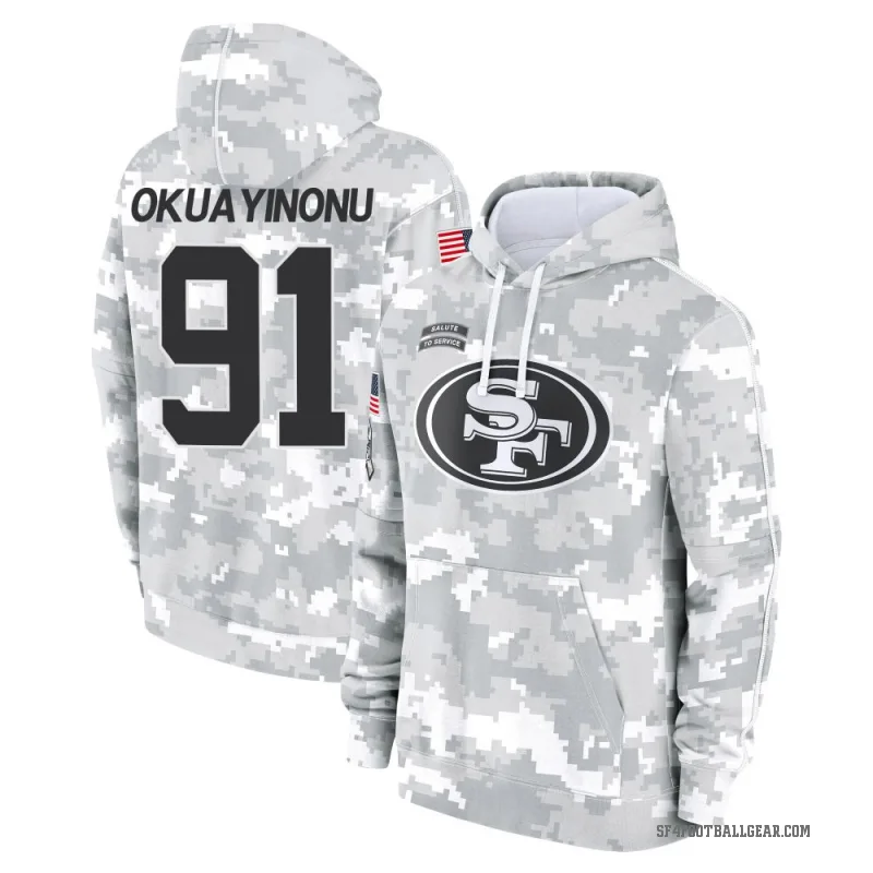 Sam Okuayinonu Youth Camo San Francisco 49ers Arctic 2024 Salute to Service Club Fleece Pullover Hoodie