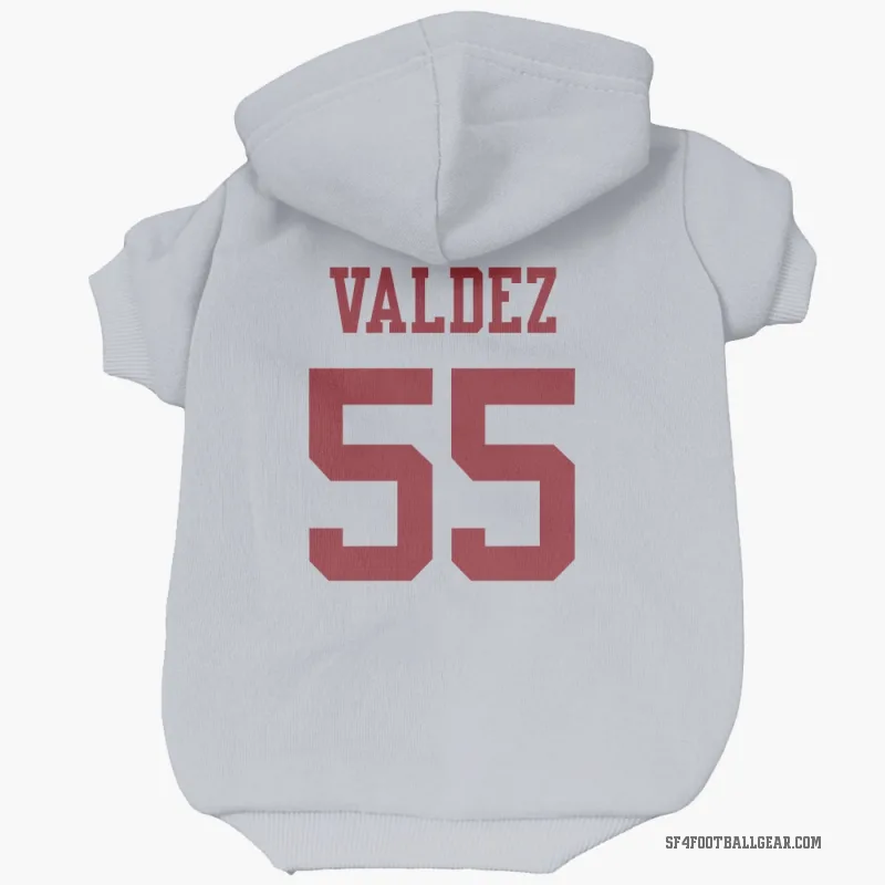 Sebastian Valdez  White San Francisco 49ers  Cat & Dog Pet Hoodie
