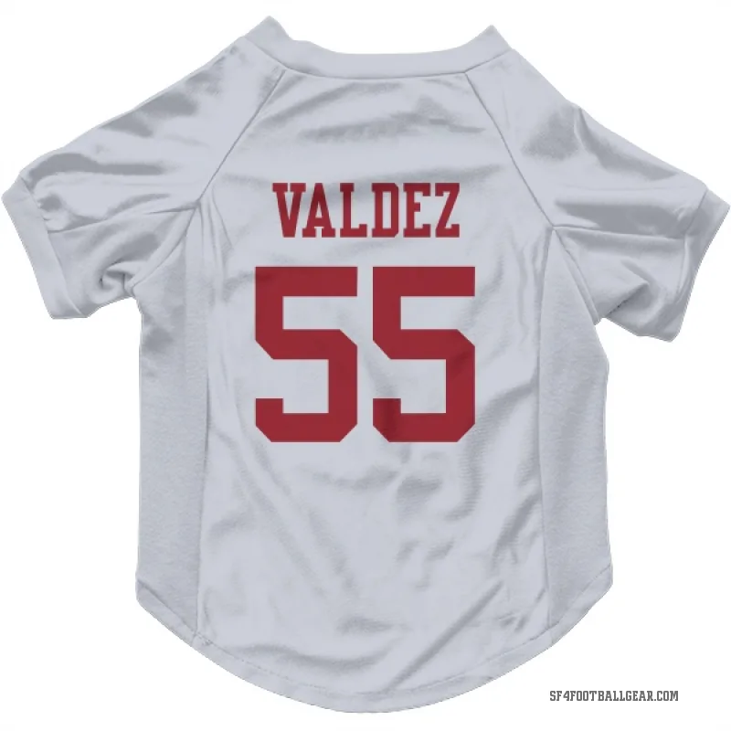 Sebastian Valdez  White San Francisco 49ers  Cat & Dog Pet Jersey