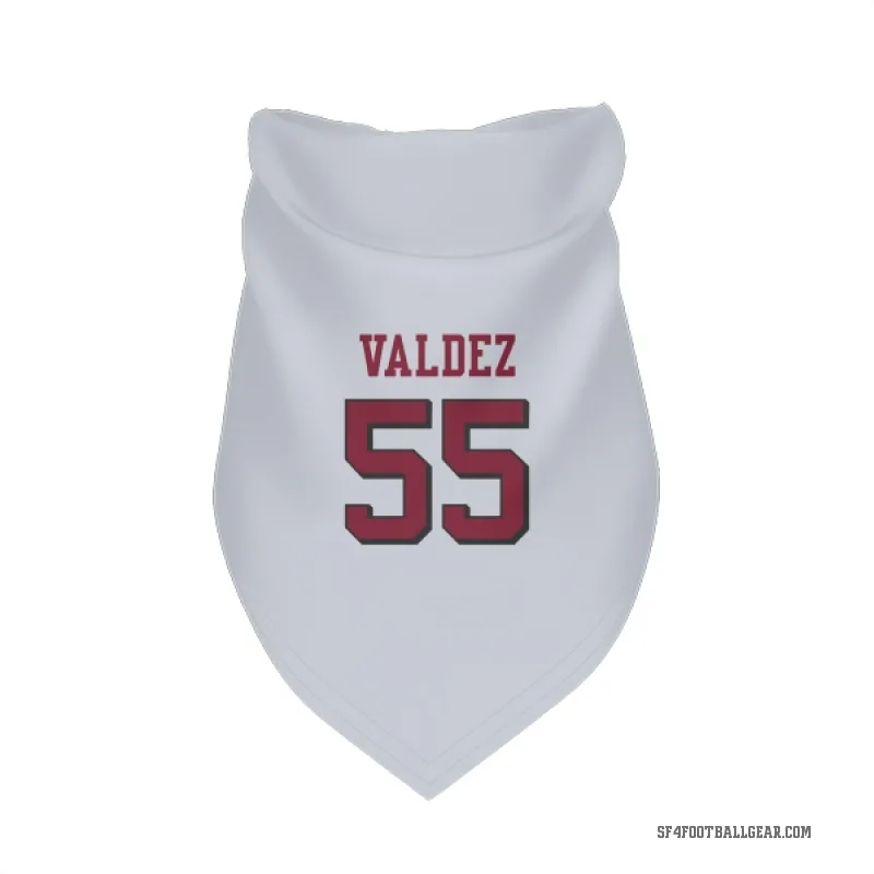 Sebastian Valdez  White San Francisco 49ers  Rush Cat & Dog Pet Bandana