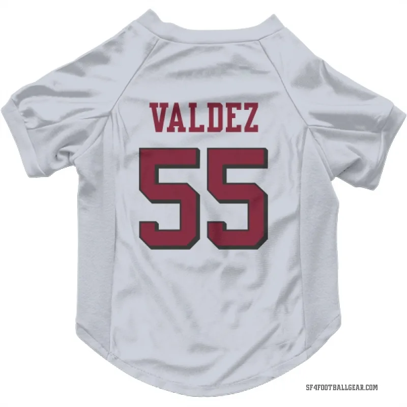 Sebastian Valdez  White San Francisco 49ers  Rush Cat & Dog Pet Jersey