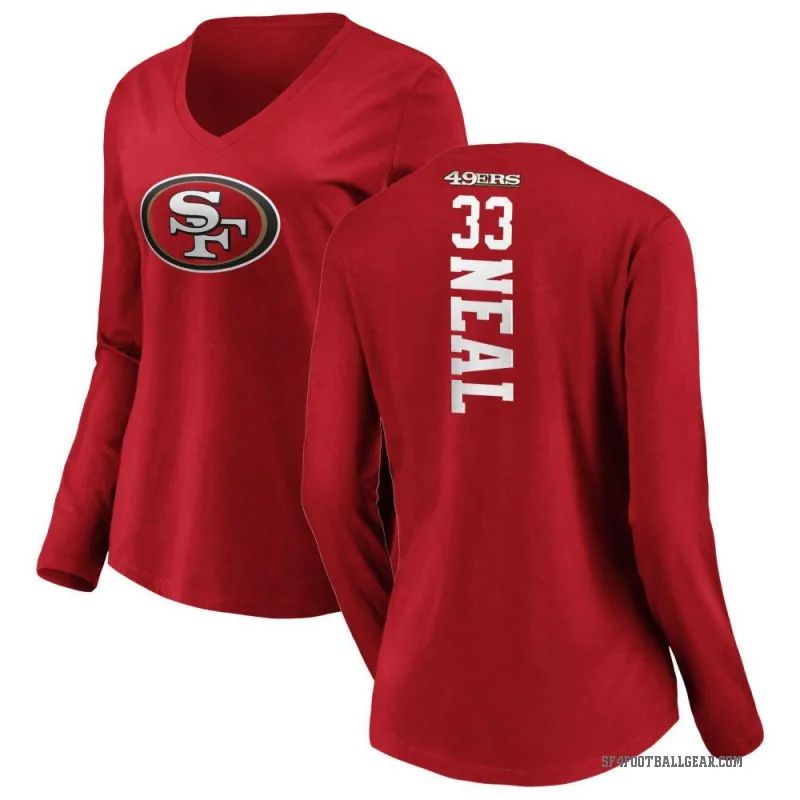 Siran Neal Women's Red San Francisco 49ers Backer Slim Fit Long Sleeve T-Shirt -