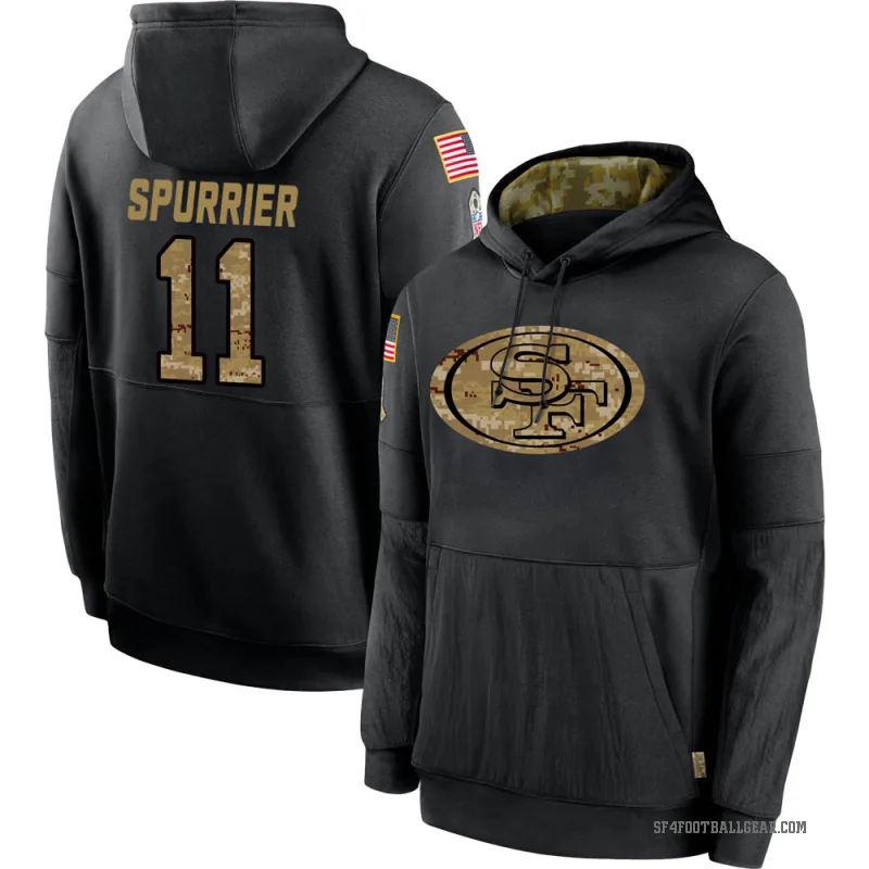 Steve Spurrier Men's Black San Francisco 49ers 2020 Salute to Service Sideline Performance Pullover Hoodie