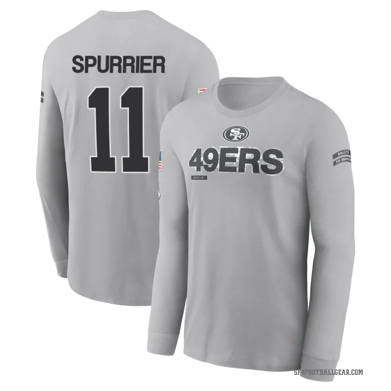 Steve Spurrier Men's Gray San Francisco 49ers 2024 Salute to Service Long Sleeve T-Shirt