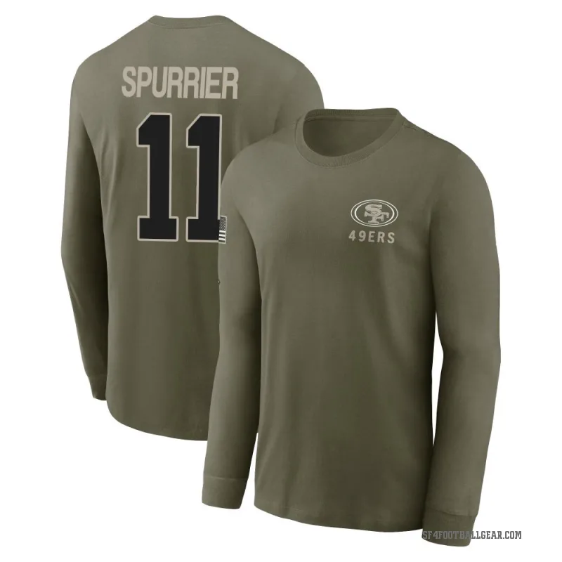 Steve Spurrier Men's Olive San Francisco 49ers 2025 Salute to Service Sideline Long Sleeve T-Shirt
