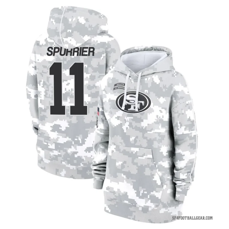Steve Spurrier Women's Camo San Francisco 49ers Arctic 2024 Salute to Service Club Fleece Pullover Hoodie