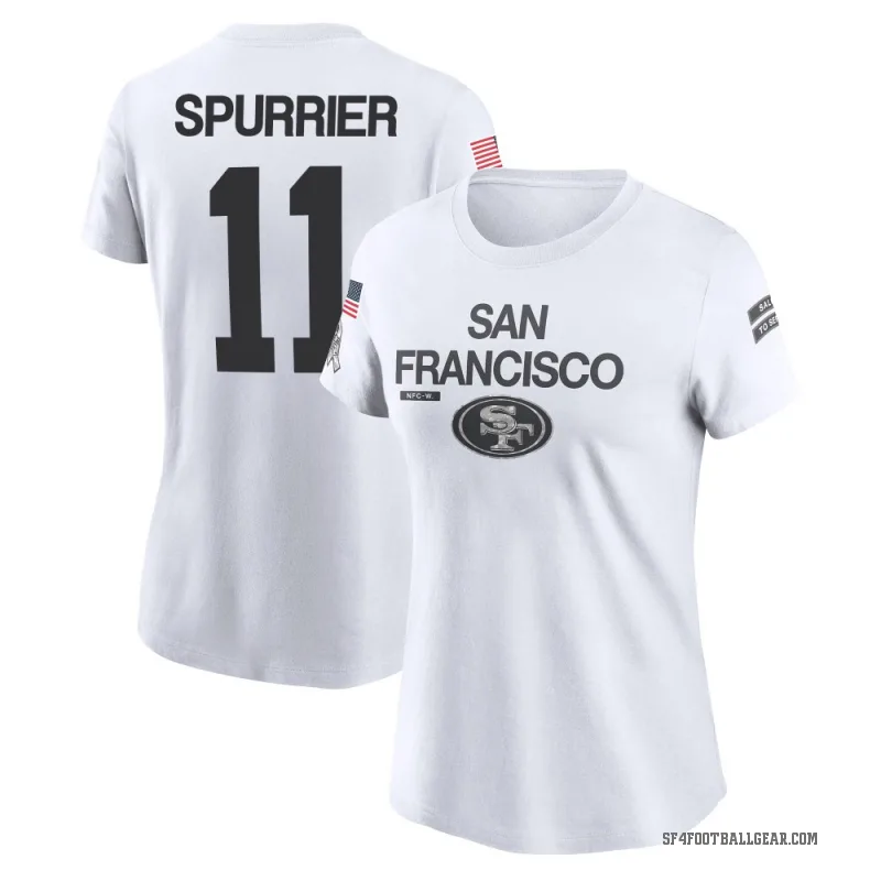 Steve Spurrier Women's White San Francisco 49ers 2024 Salute to Service Performance T-Shirt