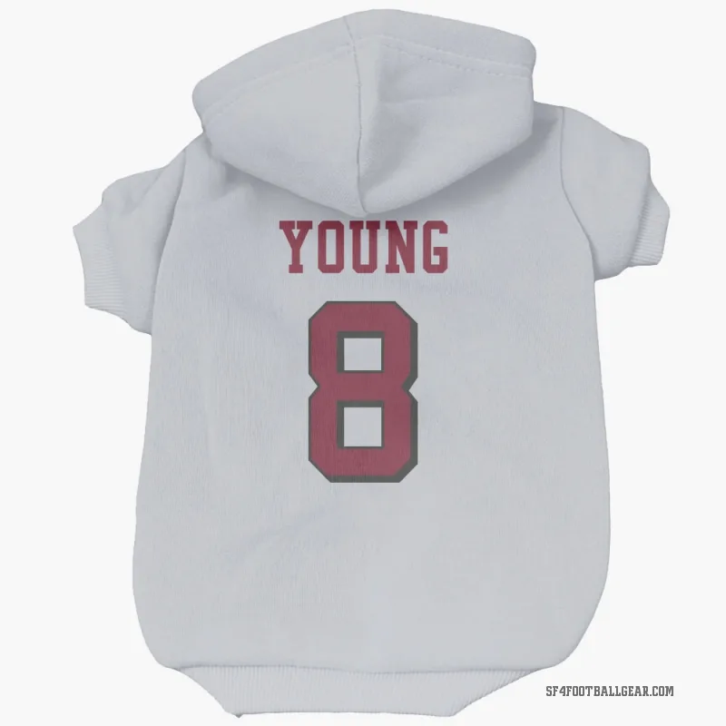 Steve Young  White San Francisco 49ers  Rush Cat & Dog Pet Hoodie