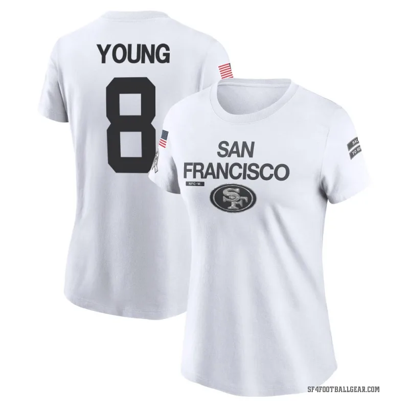 Steve Young Women's White San Francisco 49ers 2024 Salute to Service Performance T-Shirt