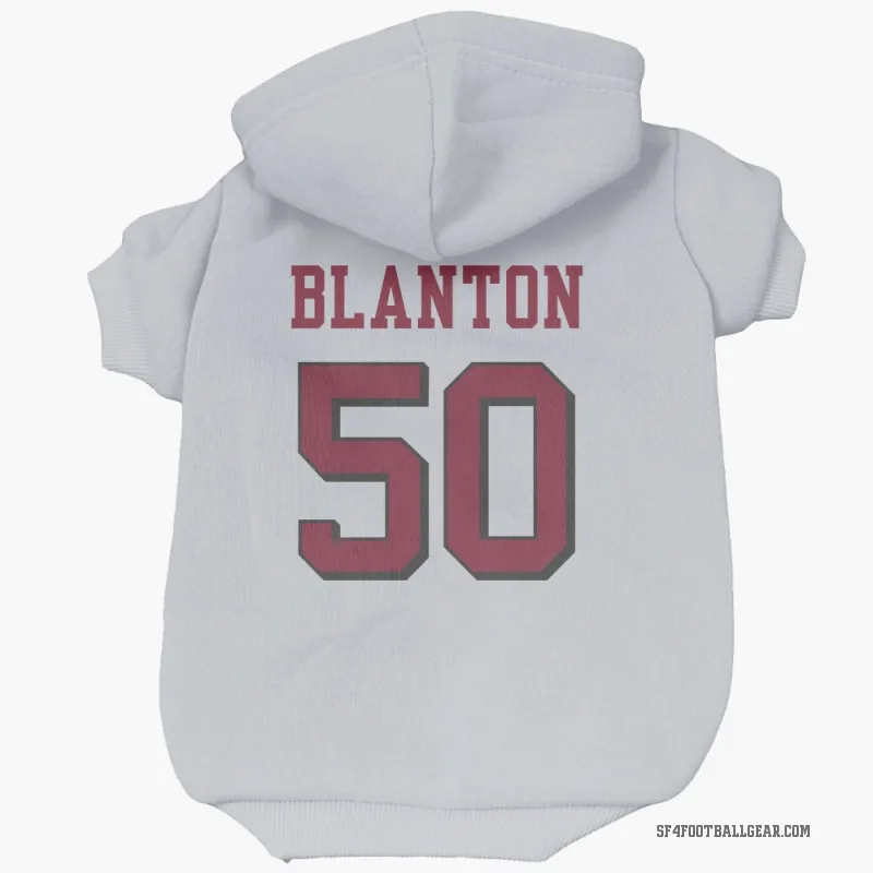 Stone Blanton  White San Francisco 49ers  Rush Cat & Dog Pet Hoodie