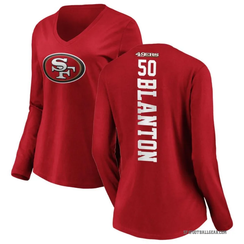 Stone Blanton Women's Red San Francisco 49ers Backer Slim Fit Long Sleeve T-Shirt -