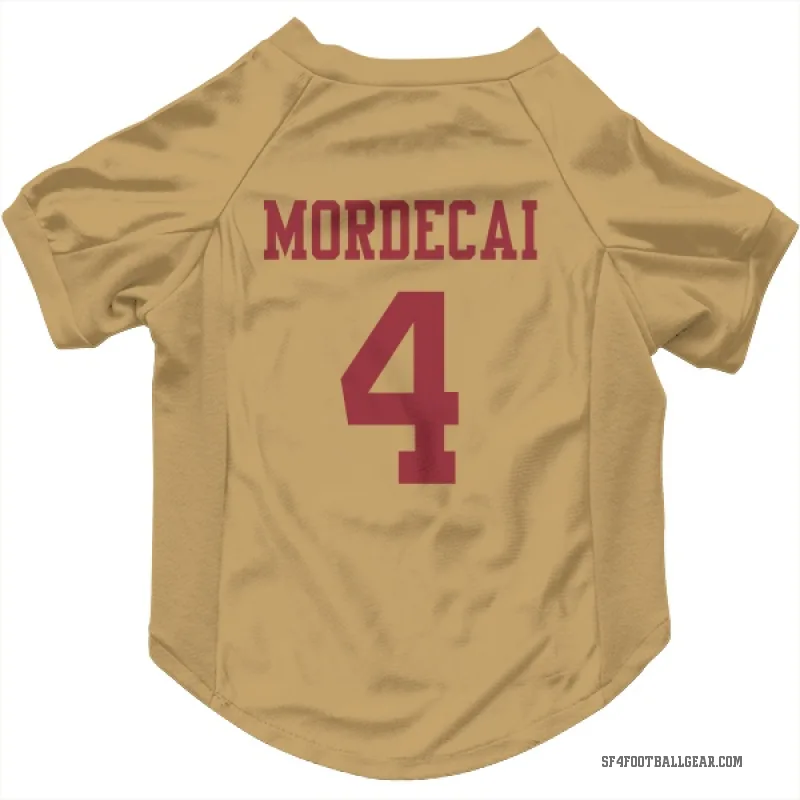 Tanner Mordecai  Gold San Francisco 49ers  Cat & Dog Pet Jersey