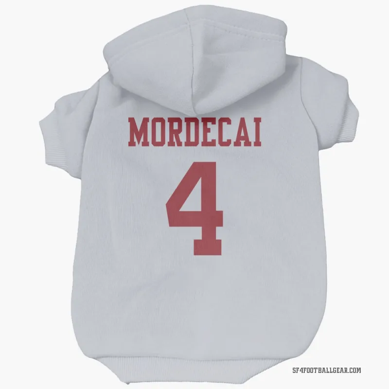 Tanner Mordecai  White San Francisco 49ers  Cat & Dog Pet Hoodie