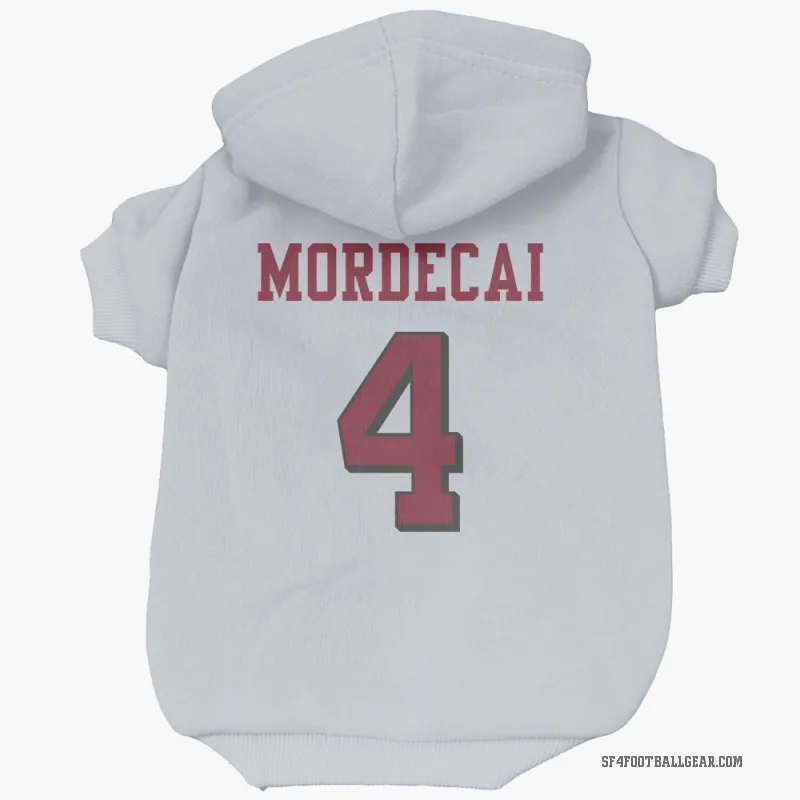 Tanner Mordecai  White San Francisco 49ers  Rush Cat & Dog Pet Hoodie