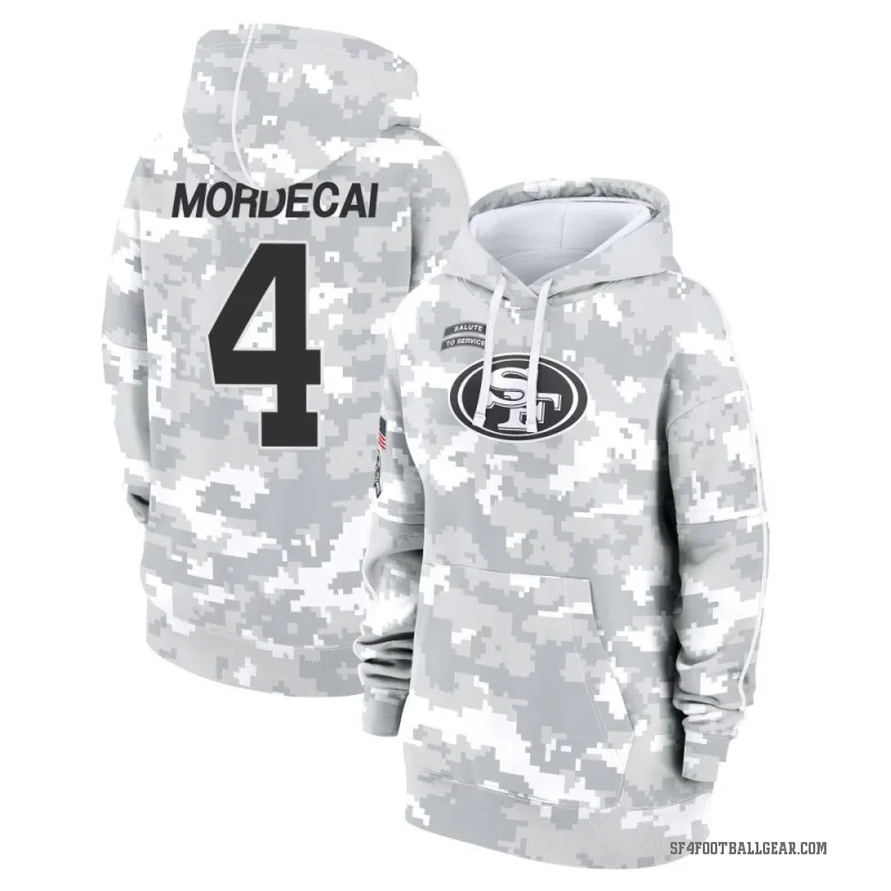 Tanner Mordecai Women's Camo San Francisco 49ers Arctic 2024 Salute to Service Club Fleece Pullover Hoodie