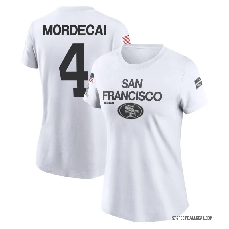 Tanner Mordecai Women's White San Francisco 49ers 2024 Salute to Service Performance T-Shirt