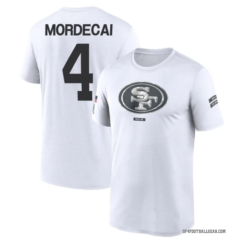 Tanner Mordecai Youth White San Francisco 49ers 2024 Salute to Service Performance T-Shirt