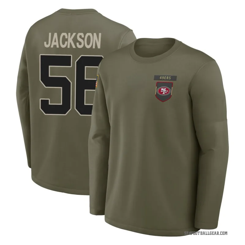 Tarron Jackson Youth Olive San Francisco 49ers 2025 Salute to Service Sideline Coaches Long Sleeve T-Shirt