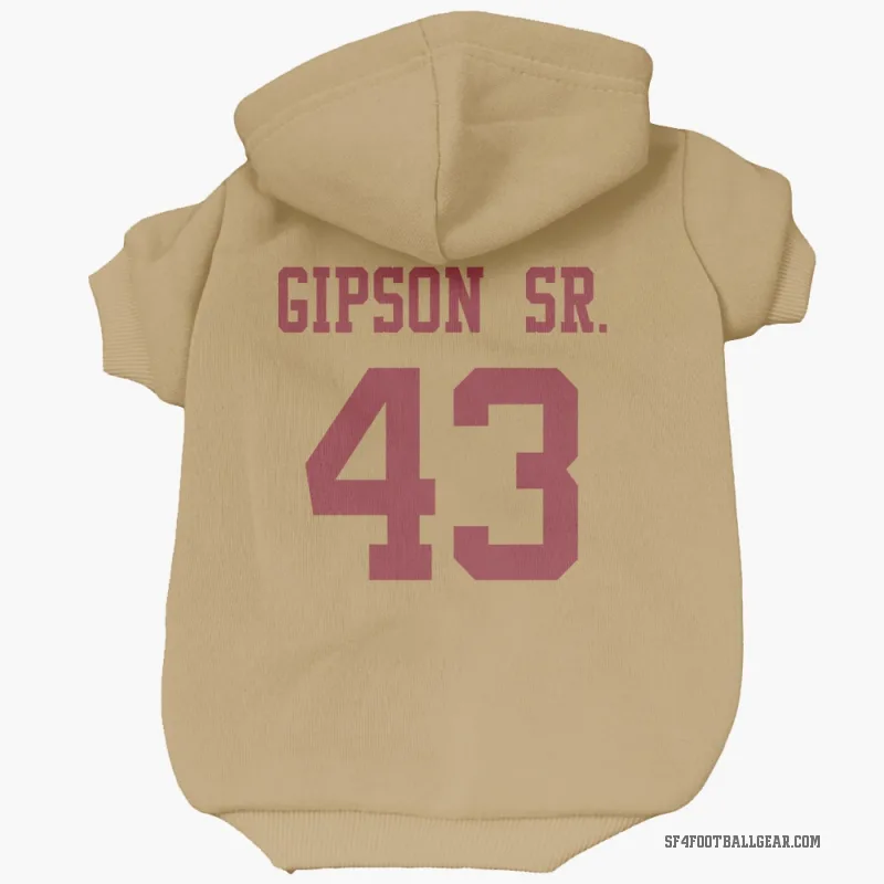 Tashaun Gipson Sr.  Gold San Francisco 49ers  Cat & Dog Pet Hoodie