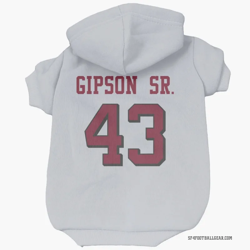 Tashaun Gipson Sr.  White San Francisco 49ers  Rush Cat & Dog Pet Hoodie