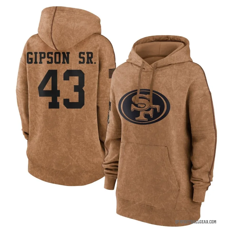 Tashaun Gipson Sr. Women's Brown San Francisco 49ers 2023 Salute To Service Pullover Hoodie