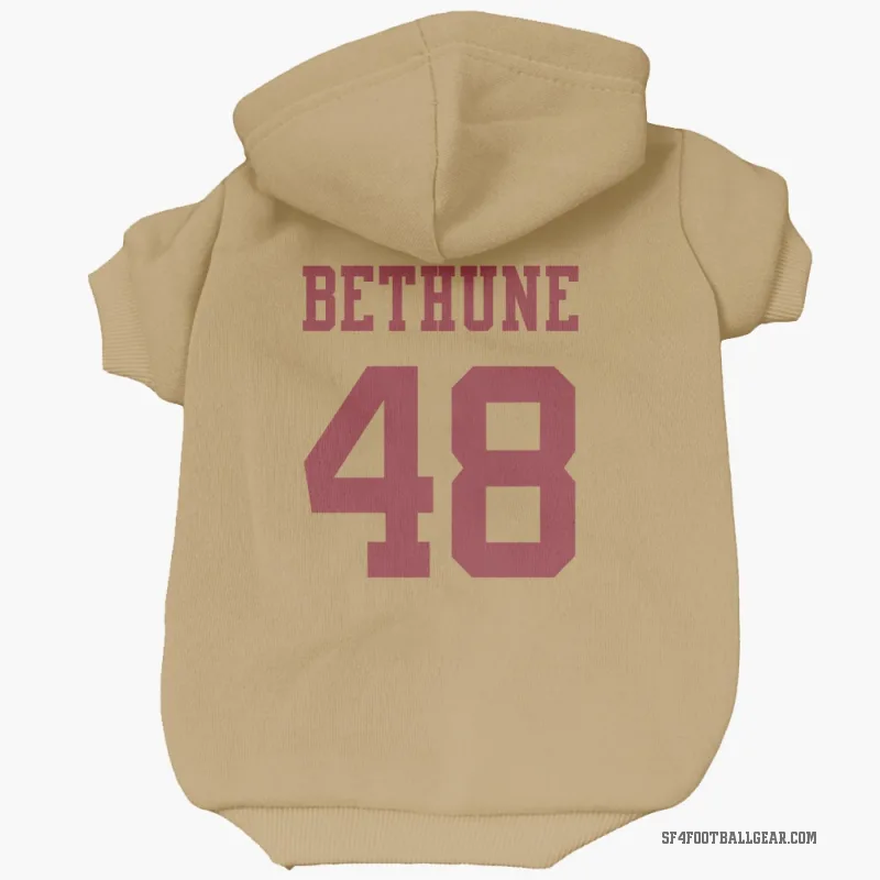 Tatum Bethune  Gold San Francisco 49ers  Cat & Dog Pet Hoodie