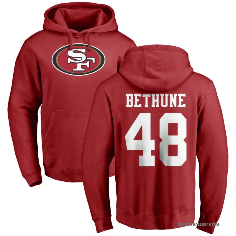 Tatum Bethune Men's Red San Francisco 49ers Pro Line Logo Pullover Hoodie