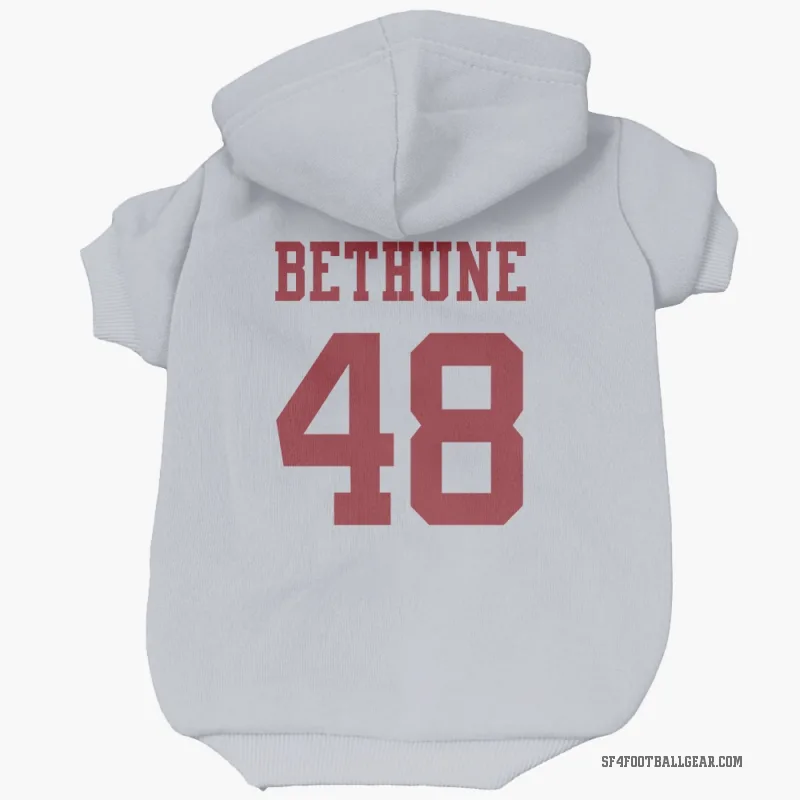 Tatum Bethune  White San Francisco 49ers  Cat & Dog Pet Hoodie