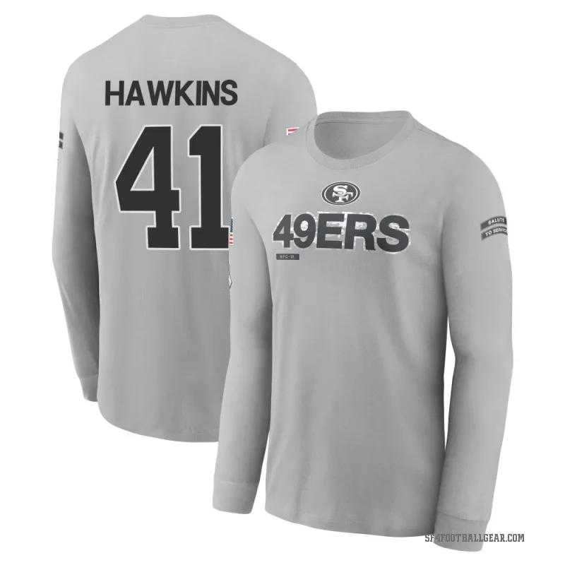 Tayler Hawkins Men's Gray San Francisco 49ers 2024 Salute to Service Long Sleeve T-Shirt