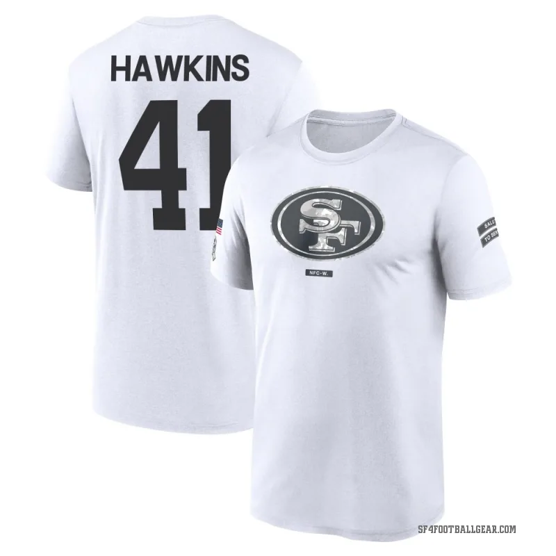 Tayler Hawkins Men's White San Francisco 49ers 2024 Salute to Service Performance T-Shirt