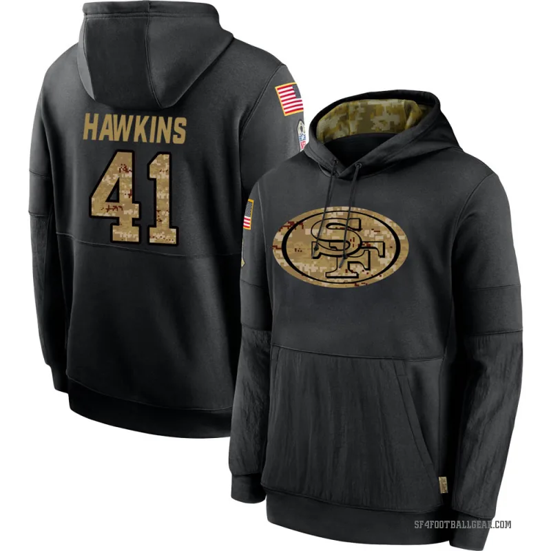 Tayler Hawkins Youth Black San Francisco 49ers 2020 Salute to Service Sideline Performance Pullover Hoodie