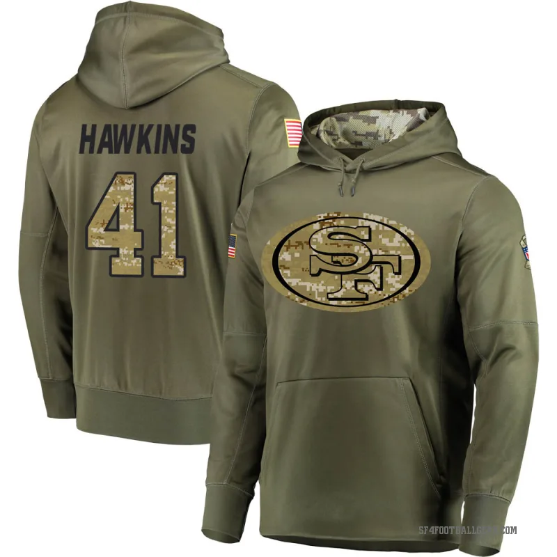 Tayler Hawkins Youth Olive San Francisco 49ers Salute to Service Pullover Hoodie