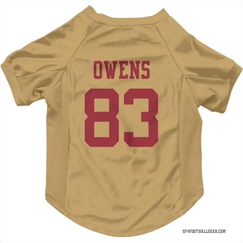 Terique Owens  Gold San Francisco 49ers  Cat & Dog Pet Jersey