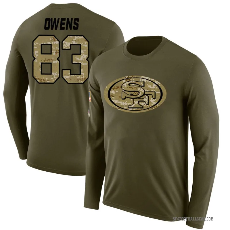 Terique Owens Men's Olive San Francisco 49ers Salute to Service Sideline Long Sleeve T-Shirt