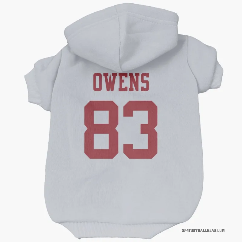 Terique Owens  White San Francisco 49ers  Cat & Dog Pet Hoodie