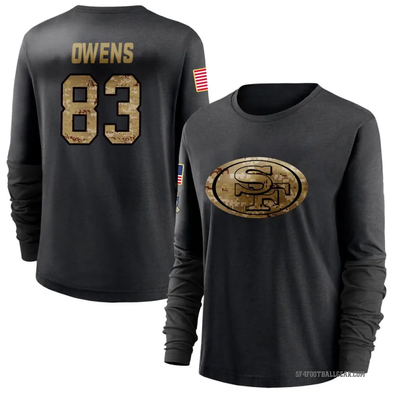 Terique Owens Women's Black San Francisco 49ers 2020 Salute To Service Sideline Performance Long Sleeve T-Shirt