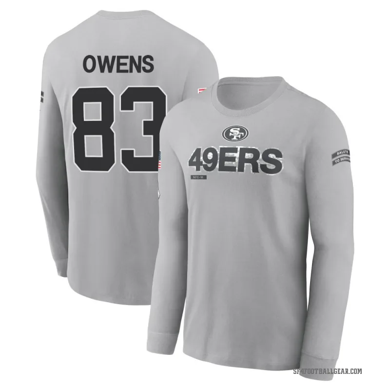 Terique Owens Youth Gray San Francisco 49ers 2024 Salute to Service Long Sleeve T-Shirt