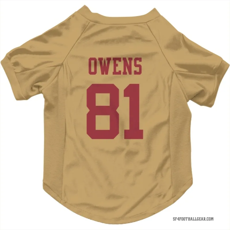 Terrell Owens  Gold San Francisco 49ers  Cat & Dog Pet Jersey