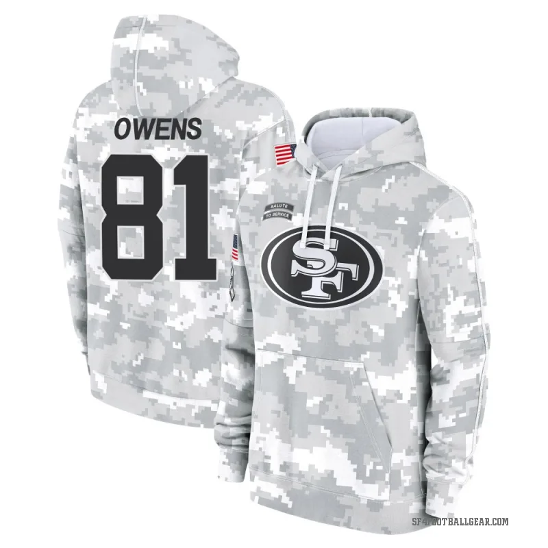 Terrell Owens Men's Camo San Francisco 49ers Arctic 2024 Salute to Service Club Fleece Pullover Hoodie