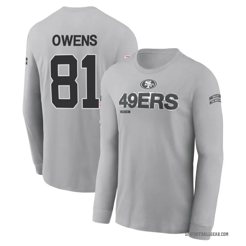 Terrell Owens Men's Gray San Francisco 49ers 2024 Salute to Service Long Sleeve T-Shirt